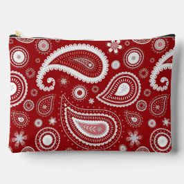 Contrasting White Paisley Print Cosmetic Bag