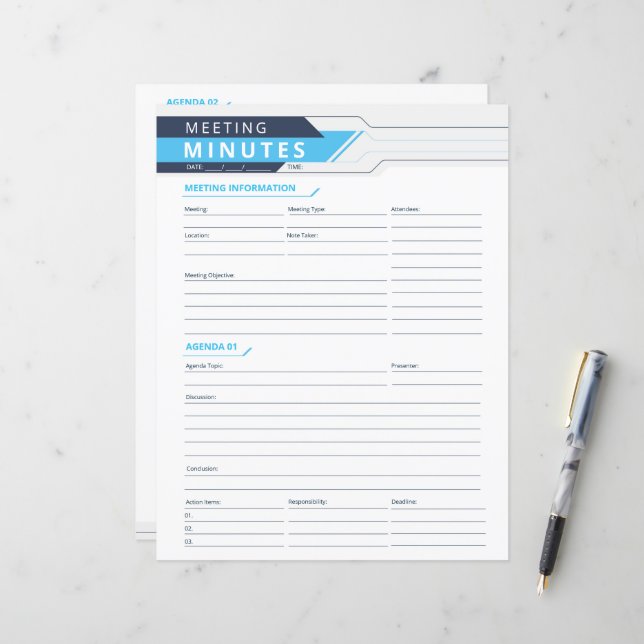 Controlador de Minutos de Reunião (Frente/Verso In Situ)