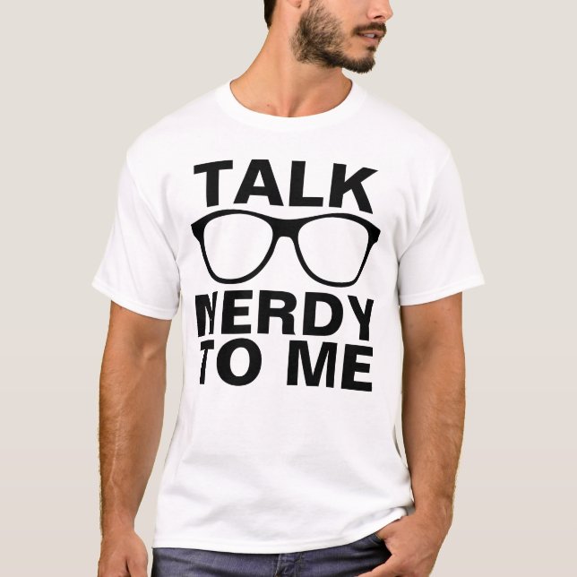 CONVERSA NERDY A MIM camisetas engraçadas (Frente)