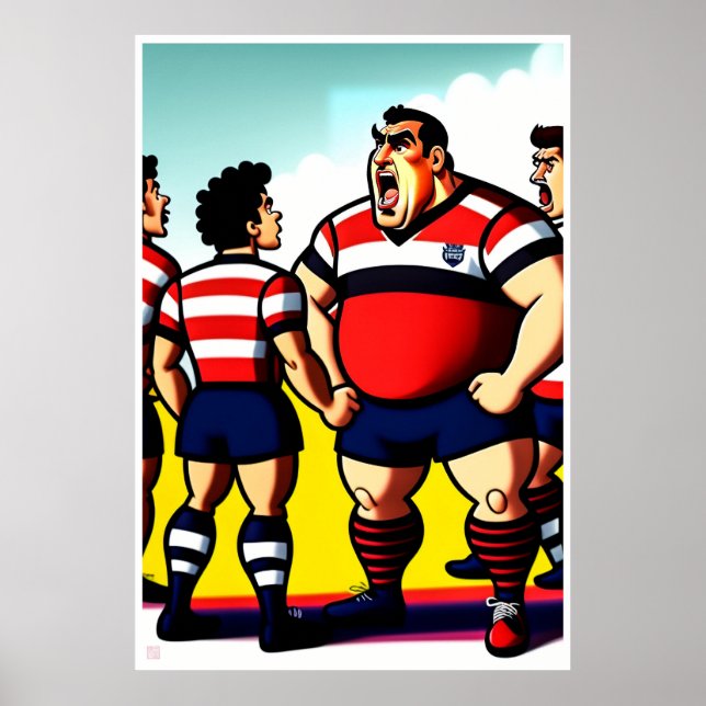 Conversação a Meio - Grande Poster de Rugby (Frente)