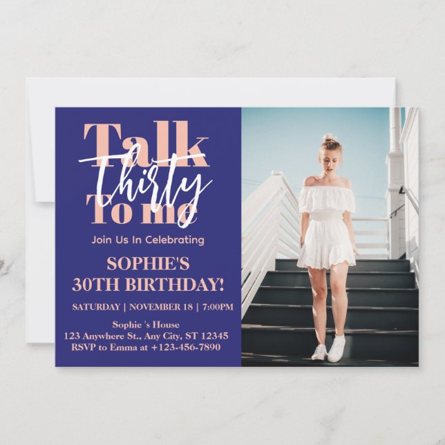 Conversar 30 Para Mim, Convite Fotográfico De aniv (Frente)