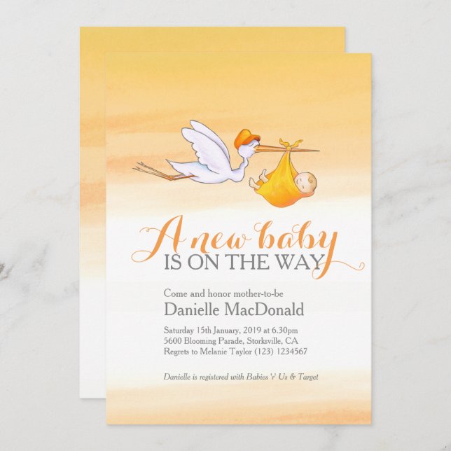 Conversar com convites para chás de bebês (Frente/Verso)