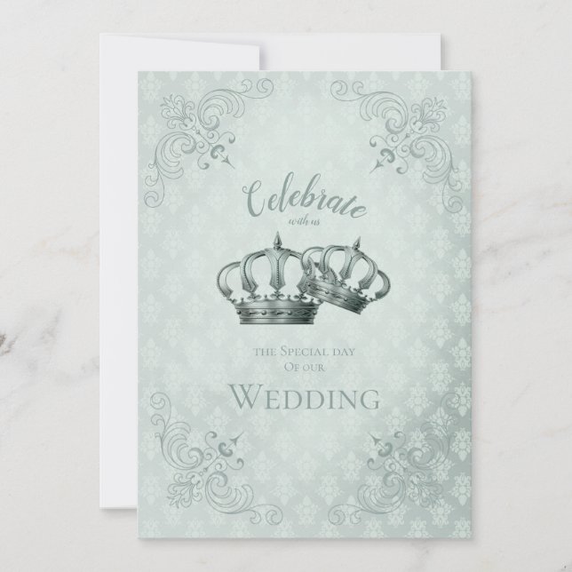 Convid Card de Seda Damask - Casamento (Frente)