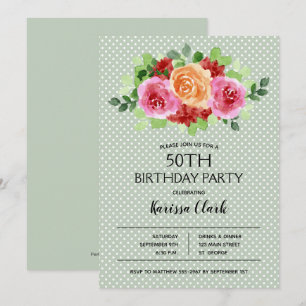 Convidações de Aniversário para Aquarela Floral El