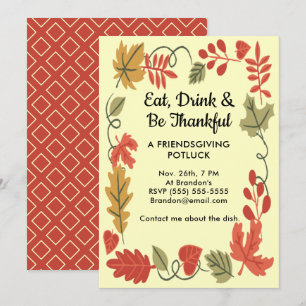 Convidado de Ação de Amizade Amigos de Potluck