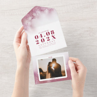Convidado de Aquarela Marble de Casamento Moderno