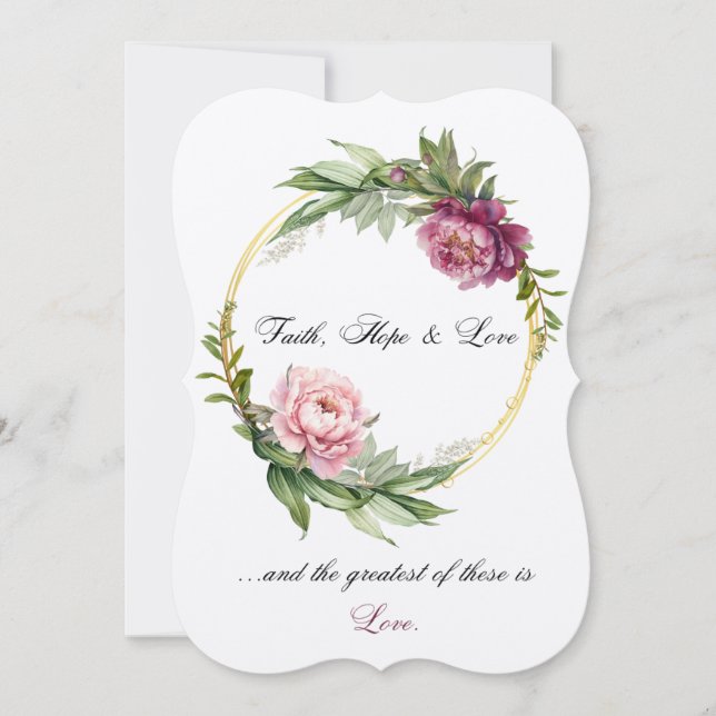 Convidado de casamento Fé, Esperança e Amor (Frente)