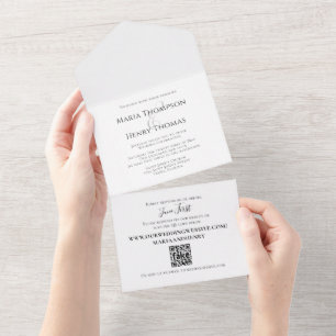 Convidado de Código QR de Casamento Minimalista Si