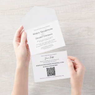 Convidado de Código QR de Casamento Minimalista Si
