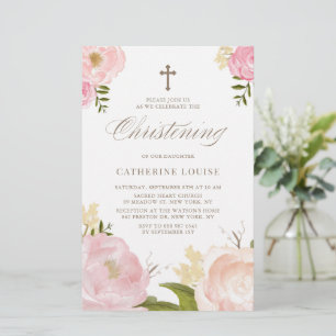 Convidado de Natal Floral Pink de Aquarela