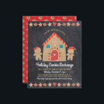 Convidado de Quadro de Chalkboard para Partido do<br><div class="desc">Uma casa giro e chata, moça de pão-de-gengibre e menino, estrelas, corações e doces, juntamente com a tipografia brincalhona, sobrepõe o fundo do quadro-negro de cinzas de carvão negro e ajuda-o a lançar na temporada de festas de festas. Um padrão doce de menta sobre um fundo vermelho enfeita as costas....</div>