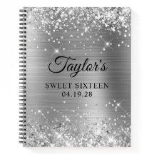 Convidado Glittery Prata Sweet Sixteen