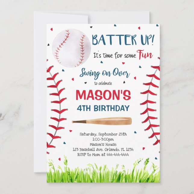 Convidado para beisebol, Convite para beisebol, Ba (Frente)