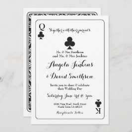 Convidado para Jogar Cartão do Rei Rainha do Casam