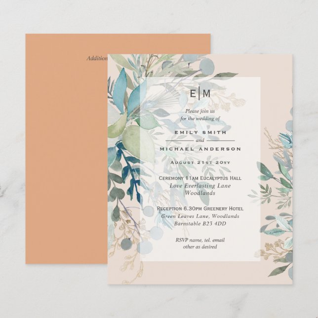 Convidado para Recepção da Cerimônia de Casamento  (Frente/Verso)