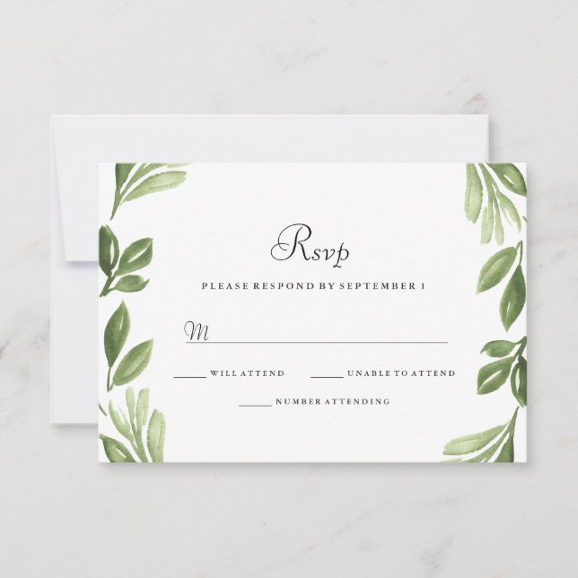 Convidado RSVP para Casamento de Mola Verde (Frente)