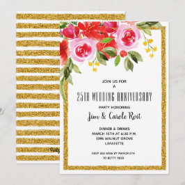 Convidados de Aniversário Floral da Cor Vermelha R