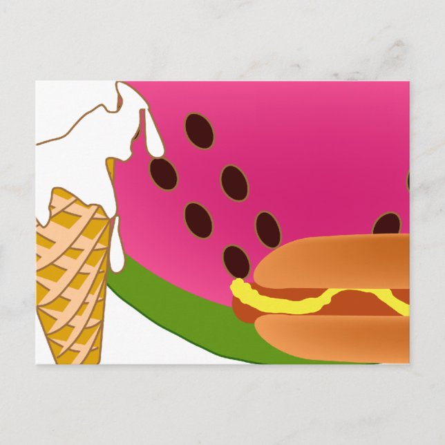 Convidados de Grupo de Cartão Postal de Picnic (Frente)