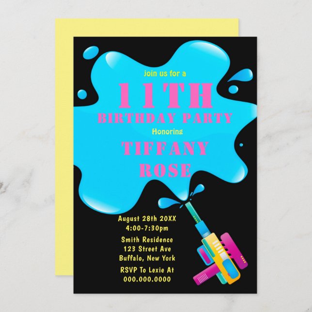 Convidados para Festa de aniversário de 11 de de G (Frente/Verso)