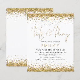Convidar Disco de Bachelorette Glitter Dourado BUD