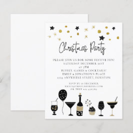 Convidar Festa Dourada de Natal Preto para Bebidas