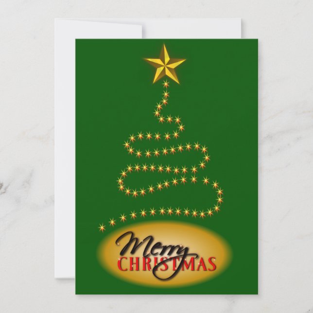 Convidar Verde de Natal e Convite de festas Dourad (Frente)