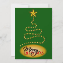 Convidar Verde de Natal e Convite de festas Dourad