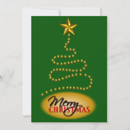 Convidar Verde de Natal e Convite de festas Dourad