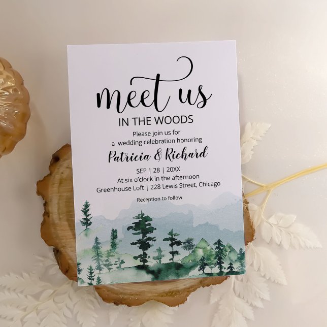 Convide-nos Nos Bosques Convite de Casamento ao Ar (Criador carregado)