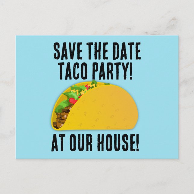 CONVIDE PARA FESTA DE TACO SALVE A DATA Cartões Po (Frente)