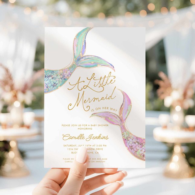 Convite (Mermaid Girl Baby Shower Invitation)
