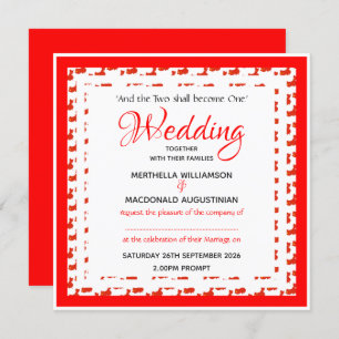 Convite 礼 de Casamento Patriótico 婚 Quadrado Personalizado