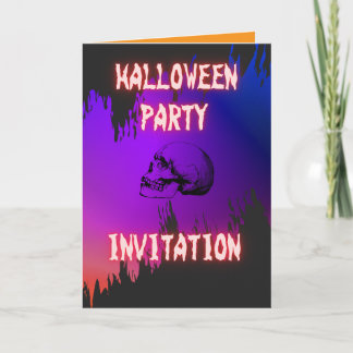 CONVITE 骸骨イラストのハロウィンパーティー用