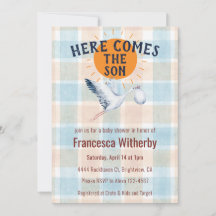 001 Água de Tinta Xadrez Cegonha Chá de Bebê Boho