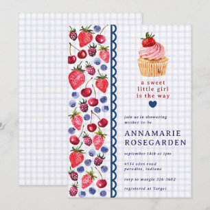 Convite 005 Íris Roxo Patch Cupcake Baby Shower