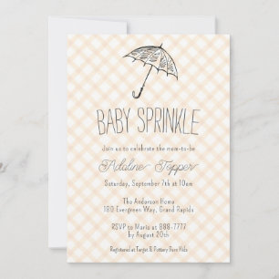 Convite 012 Guarda-chuva Moderno Xadrez Baby Sprinkle Cobr