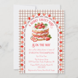 Convite 013 Chocolate Strawberry Shortcake Baby Shower