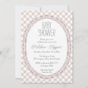 Convite 013 Chocolate Vintage Quadro Baby Shower