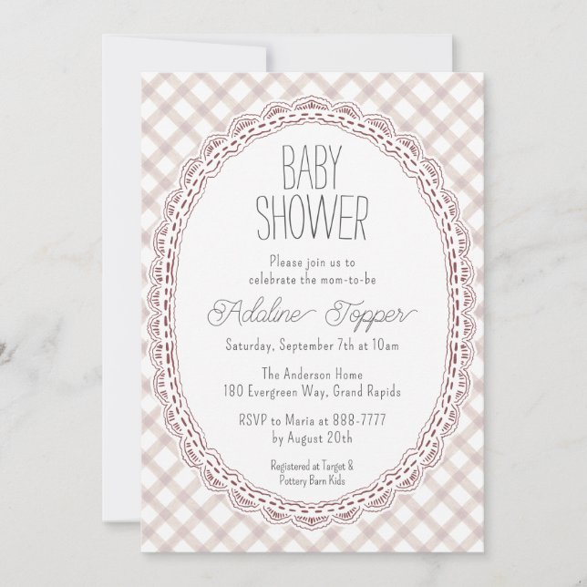 Convite 013 Chocolate Vintage Quadro Baby Shower (Frente)