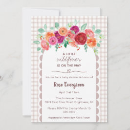 Convite 013 Chocolate Watercolor Wildflower Baby Shower