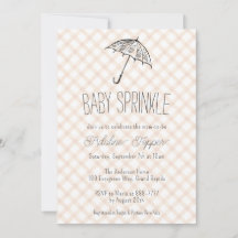 014 Latte Marrom Guarda-chuva Xadrez Baby Sprinkle