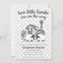 020 Fog Grey 2 Little Lambs Farm Plaid Baby Shower