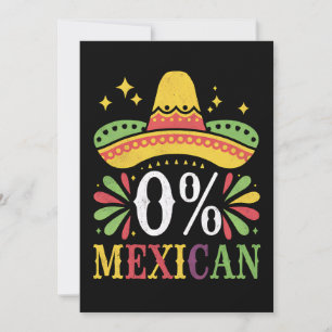 Convite 0% Mexicano Zero Porcento Engraçado Cinco De Maio