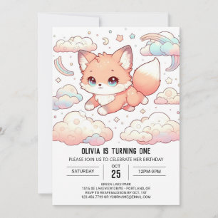 Convite 1º Aniversário da Adorável Raposa