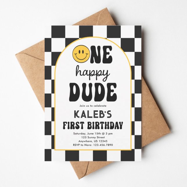 Convite 1º Aniversário de Um Cara Feliz (Criador carregado)