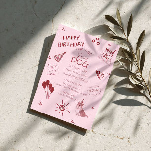 Convite 1º Aniversário do Love Dog – Cachorrinho Fofo, Bal