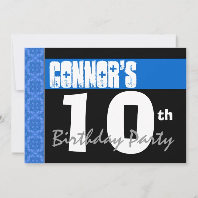 Convite 10ª Festa de aniversário - Estrelas Azuis Brilhant (Frente)