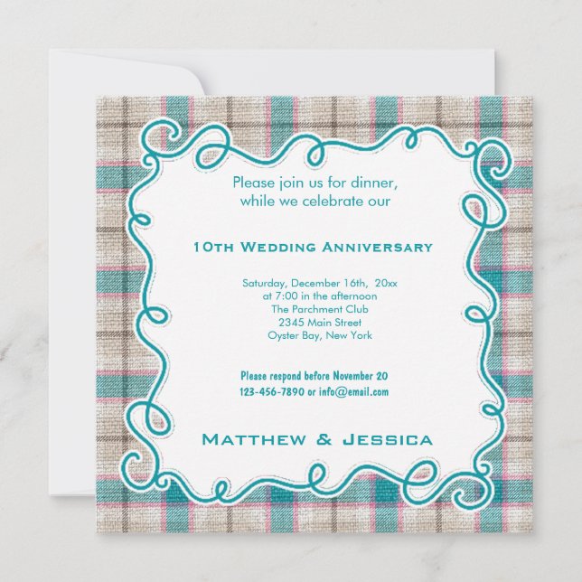 Convite 10º Aniversário de Casamento (Frente)