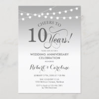 10º Aniversário de Casamento - Branco Prata