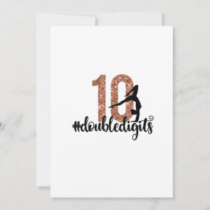 Convite 10º aniversário Dígitos duplos ginástica feminina